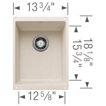 Blanco 513422 Precis 13-3/4" Undermount Single Basin SILGRANIT - Volcano Gray