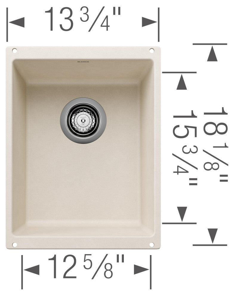 Blanco 513422 Precis 13-3/4" Undermount Single Basin SILGRANIT - Volcano Gray