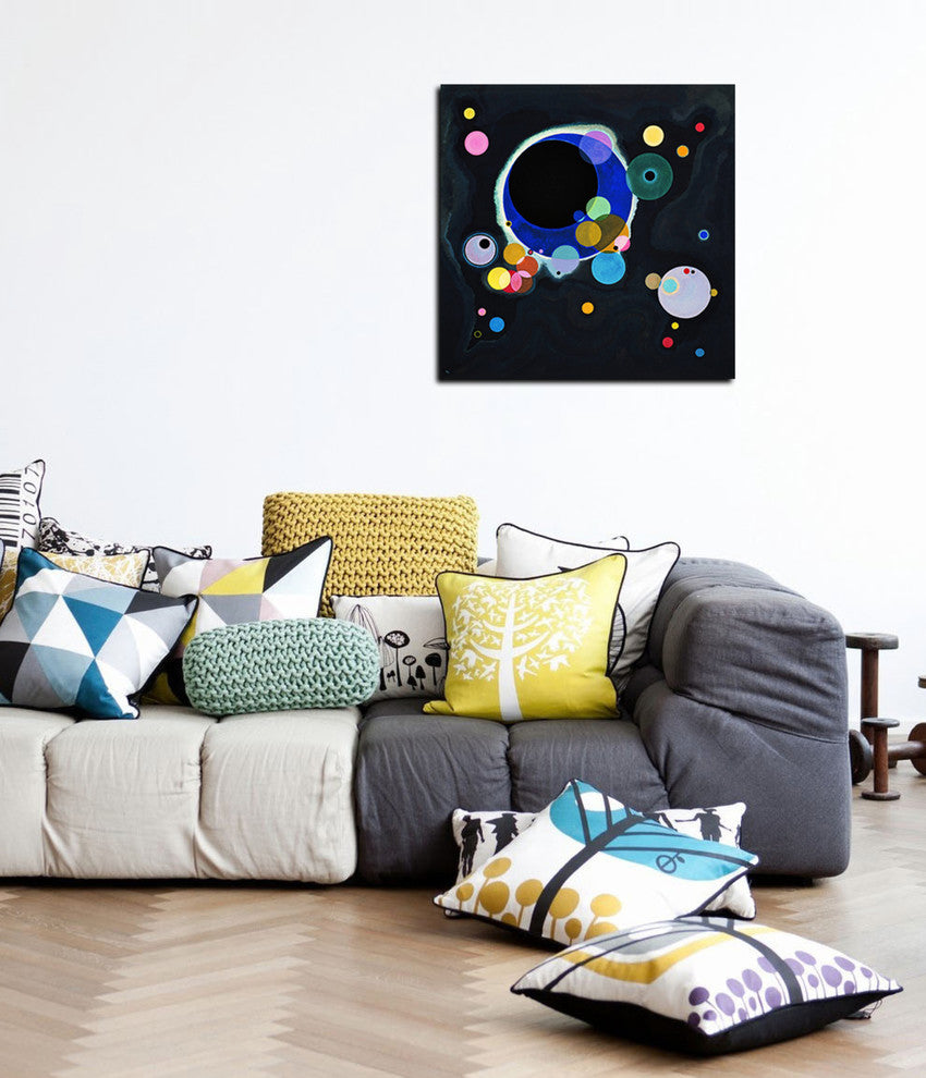 Epic Graffiti "Several Circles" by Wassily Kandinsky Giclee Canvas Art, 18"x18"