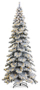 9' Pre-Lit Flocked Layered Spruce Artificial Christmas Tree with 500 Light