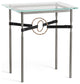 Equus Side Table, Natural Iron Finish, Soft Gold Accents, Black Leather Strap