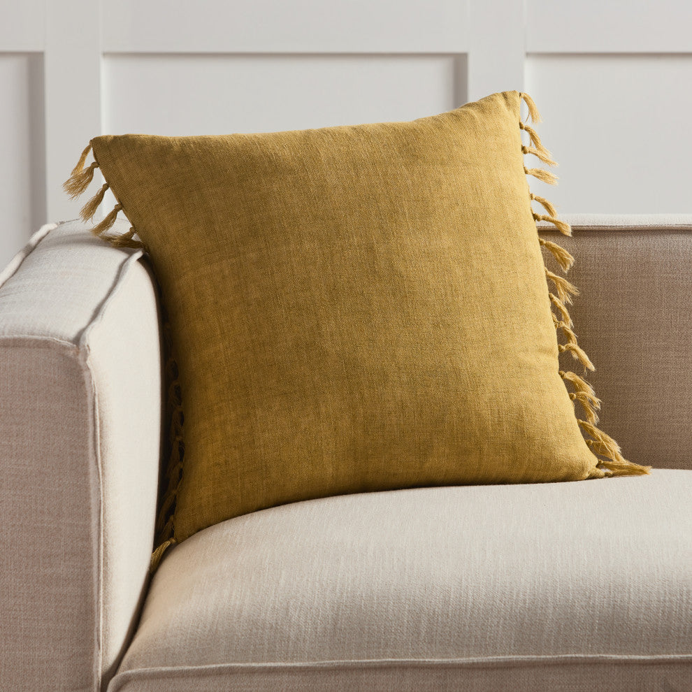 Jaipur Living Majere Solid Citron Poly Fill Pillow 20" Square