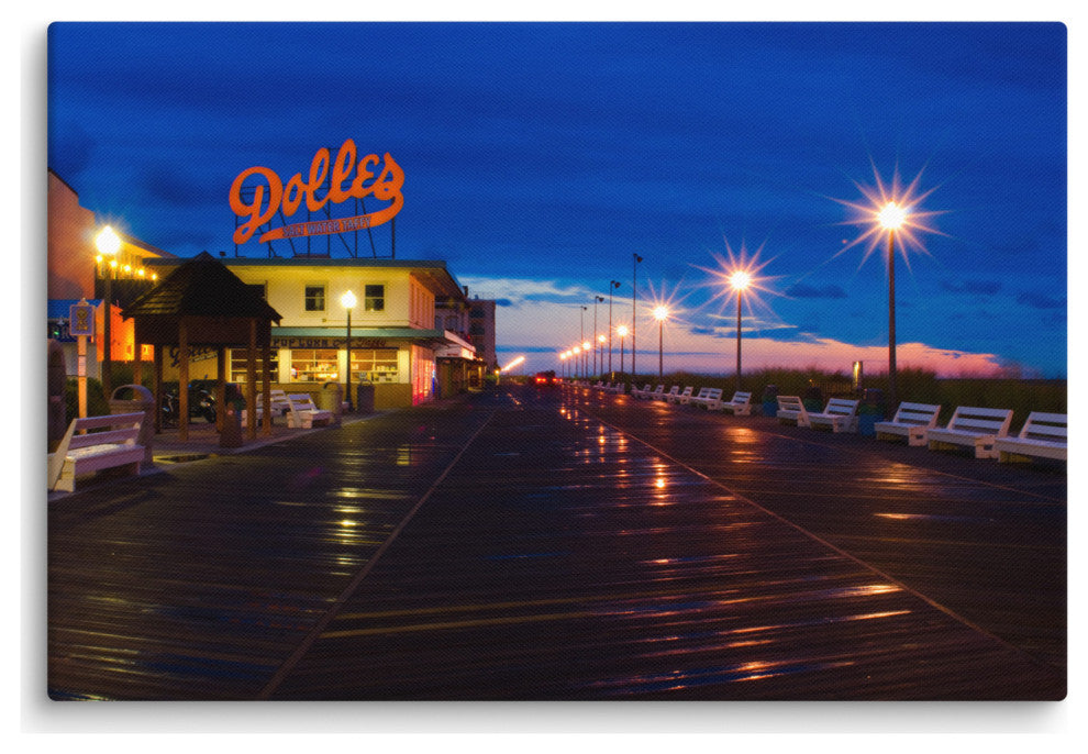 Early Morning at Dolles Night Photography Canvas Wall Art Print, 24" X 36"