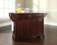 Crosley Furniture LaFayette Wood Kitchen Island in Mahogany & Silver