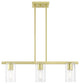 Clarion 3 Light Satin Brass Linear Chandelier