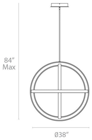 Modern Forms Kinetic 38" LED Chandelier in Titanium