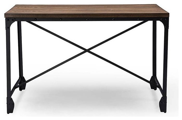 Grayson Vintage Industrial Antique Bronze Home office Wood Desk