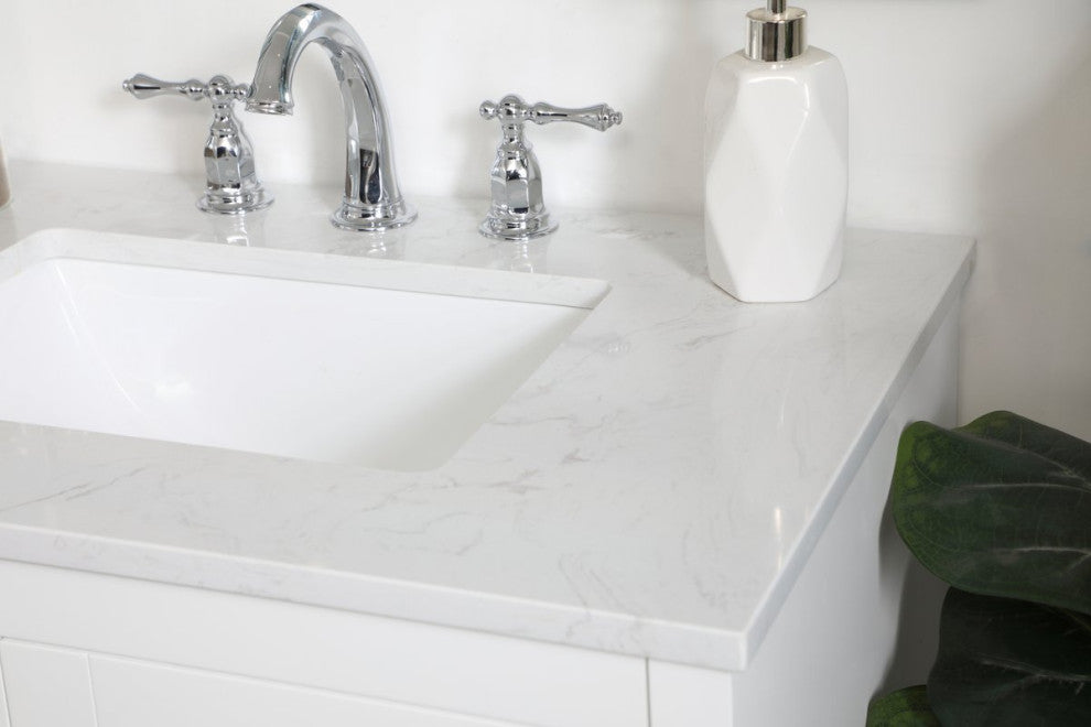 30" Single Bathroom Vanity, White