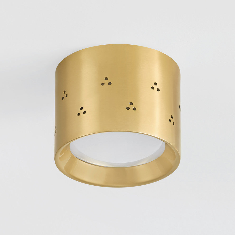 Hudson Valley Lighting Edisto Flush Mount By Cortney Bishop, Aged Brass