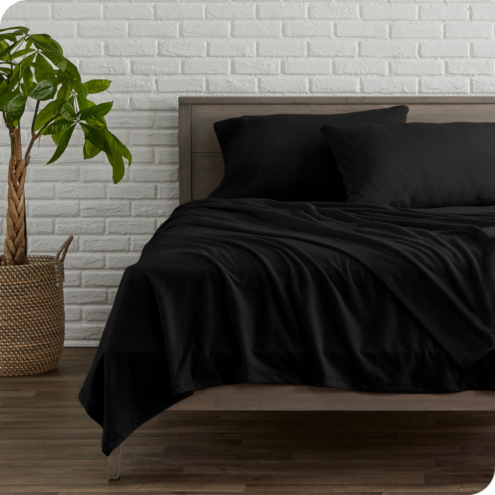 Polar Fleece Sheet Set, Black, King
