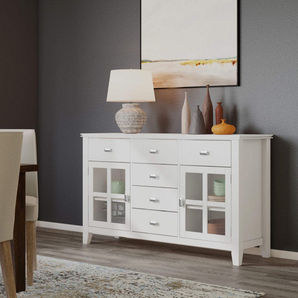 Artisan Solid Wood Sideboard Buffet, White
