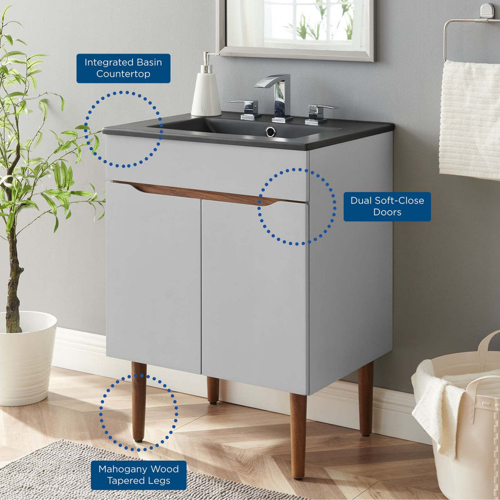 Harvest 24" Bathroom Vanity Gray Black -5357