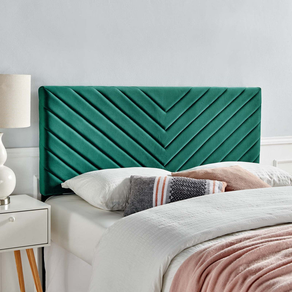 Tufted Headboard, Full Queen Size, Velvet, Teal Blue, Modern Contemporary