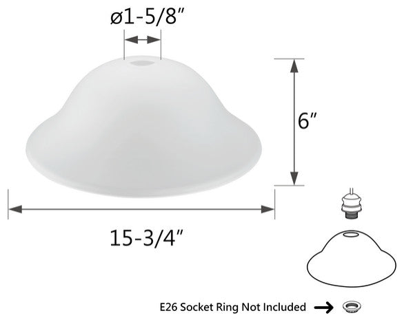23139-11 Replacement Frosted Torchiere Lamp Glass(42mm) Shade