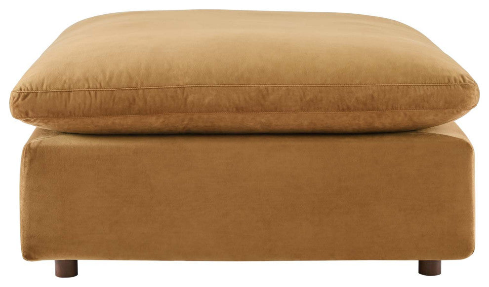 Accent Chair Ottoman, Velvet, Brown, Modern, Living Lounge Hotel Hospitality