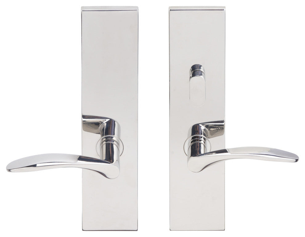 Crest Lever, Tubular Passage With Privacy Bolt, LH, Polished Stainless Steel