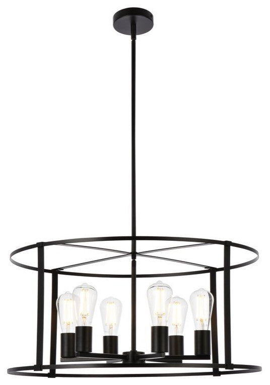 Ava 6-Light Pendant, Black