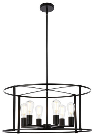 Ava 6-Light Pendant, Black