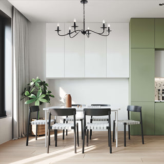 Mia Rustic 6-Light Black Metal Chandelier