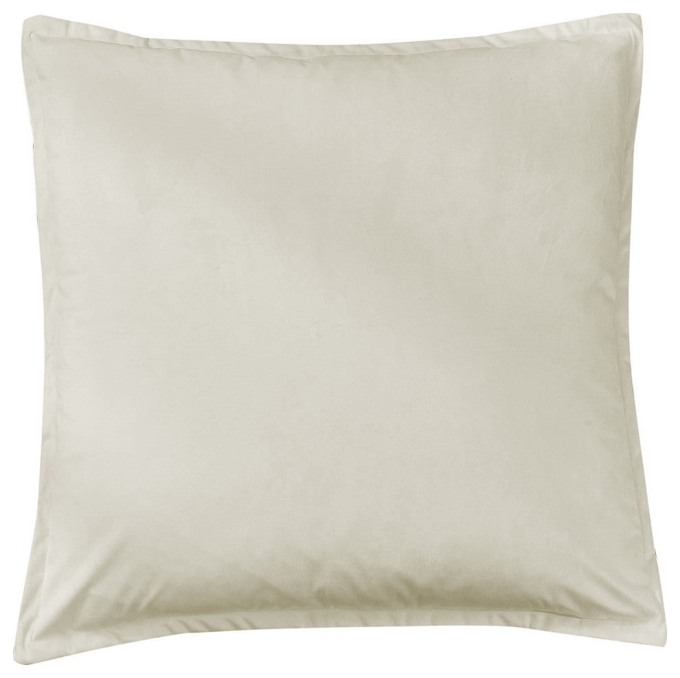 Flanged Velvet Euro Sham Cream
