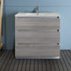 Fresca Lazzaro 36" Gloss Ash Gray Cabinet With Integrated Sink