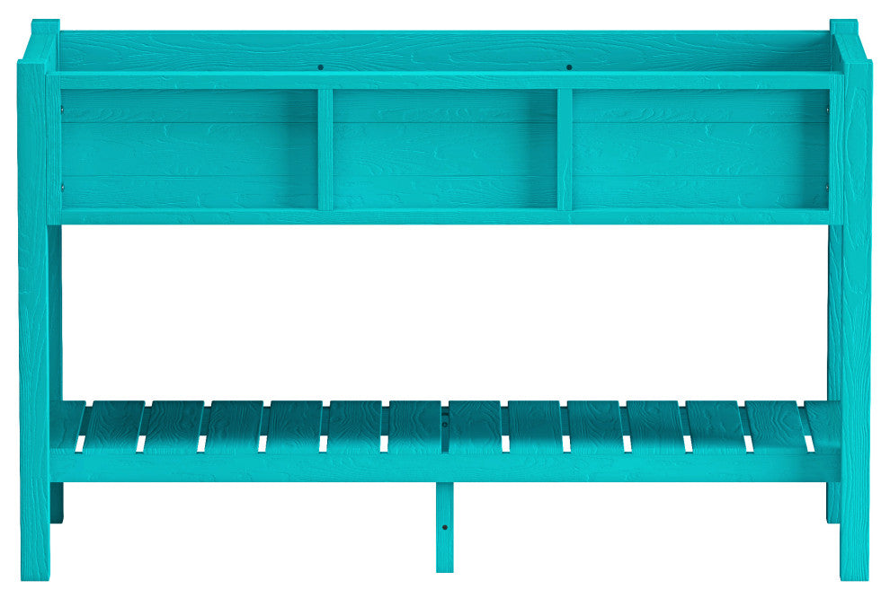 Rectangular Garden Planter Box Raised Garden Bed for Outdoor Balcony, Cyan