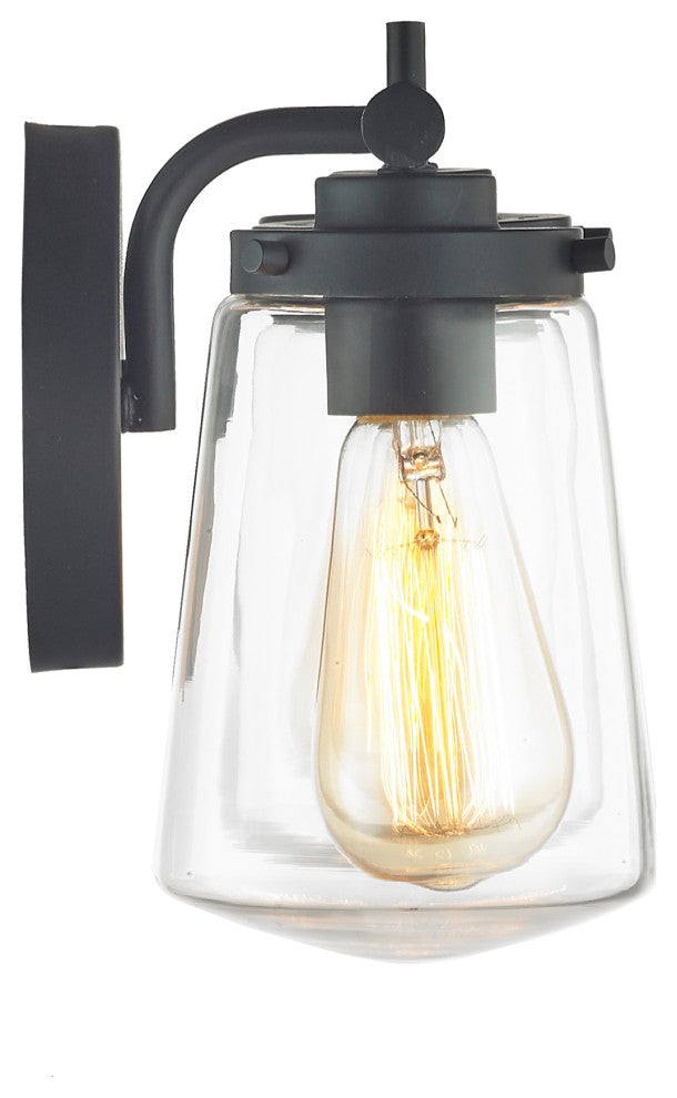 3 Light 20" Black Vanity Bath Light with closed clear glass