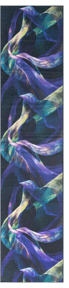 Nourison Nourison Washables 2'2" x 10' Blue Multicolor Modern Indoor Rug
