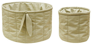 Bambie Quilted Baskets, Set of 2, Olive