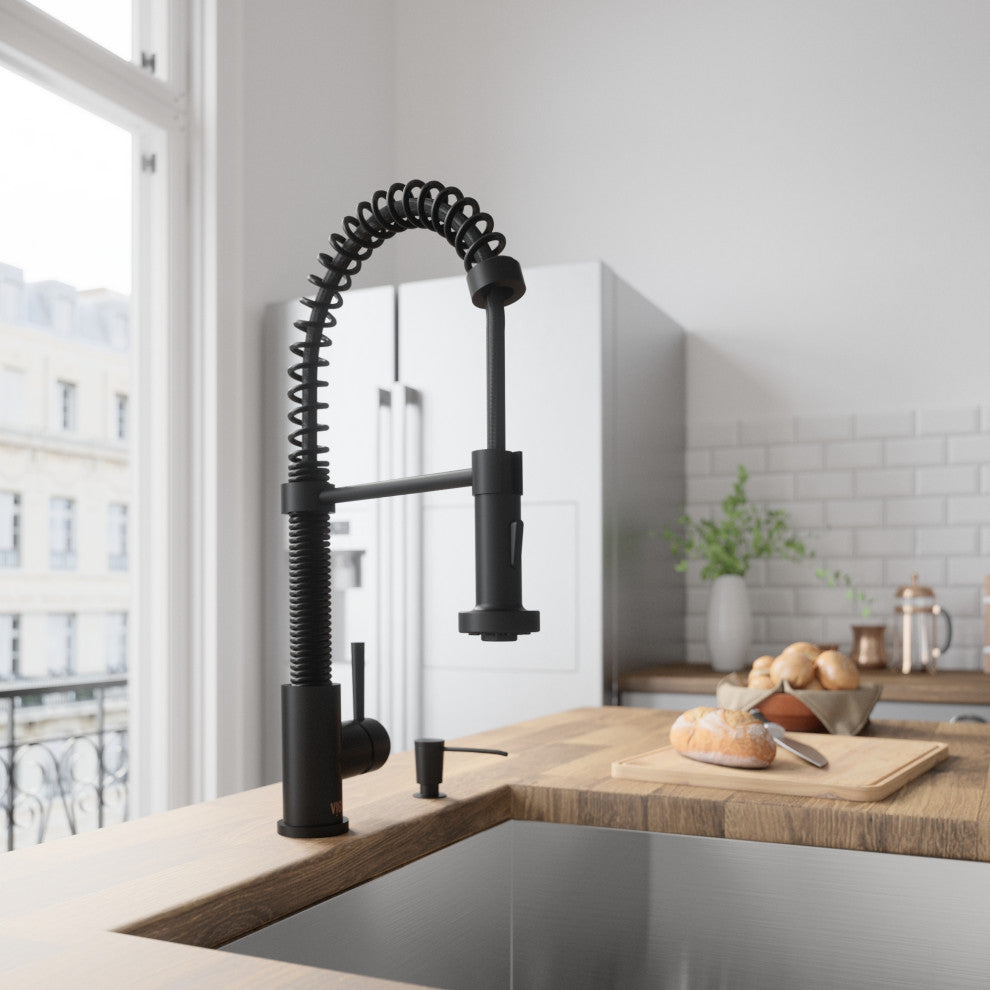 VIGO 10 oz. 1.5" W Kitchen Soap Dispenser, Matte Black