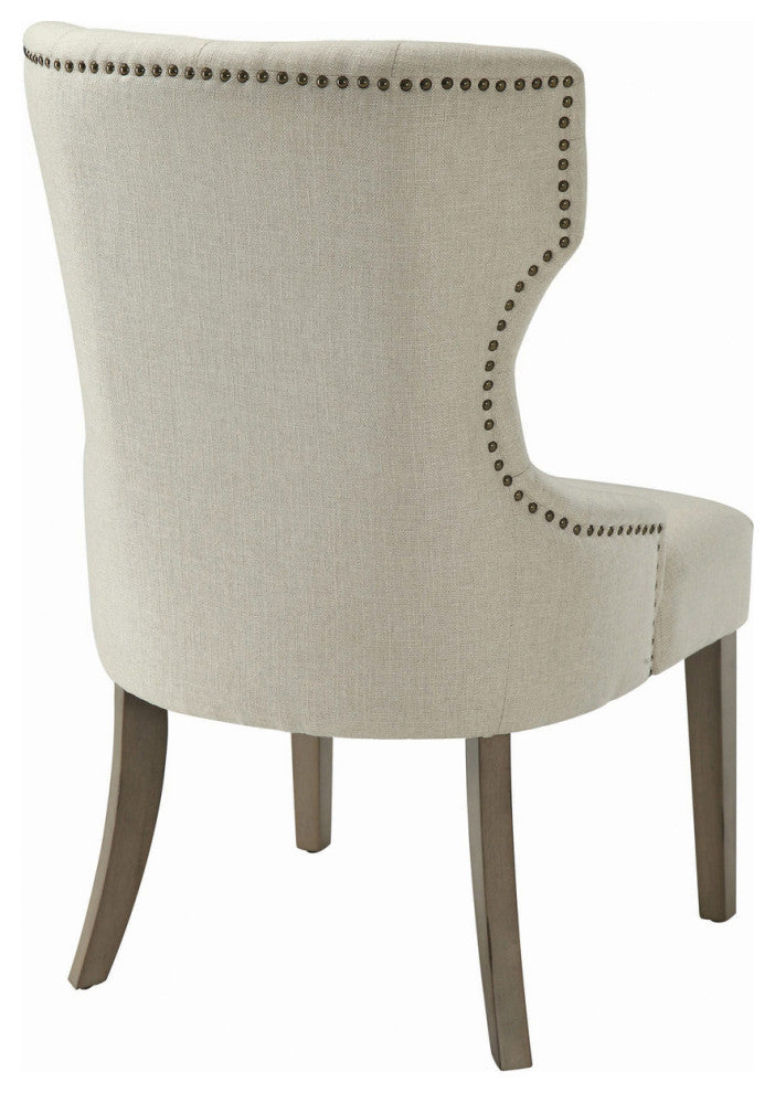 Wood Dining Side Chair, Beige Finish