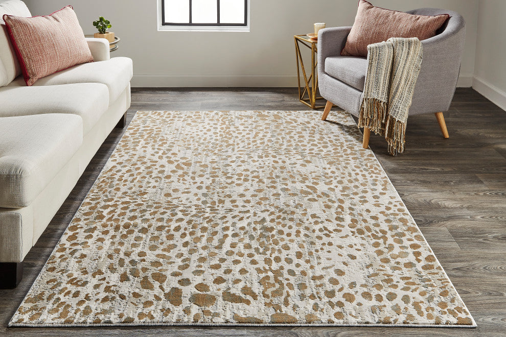 Weave & Wander Vanhorn Animal Print, Brown/Ivory/Tan, 12'x15'