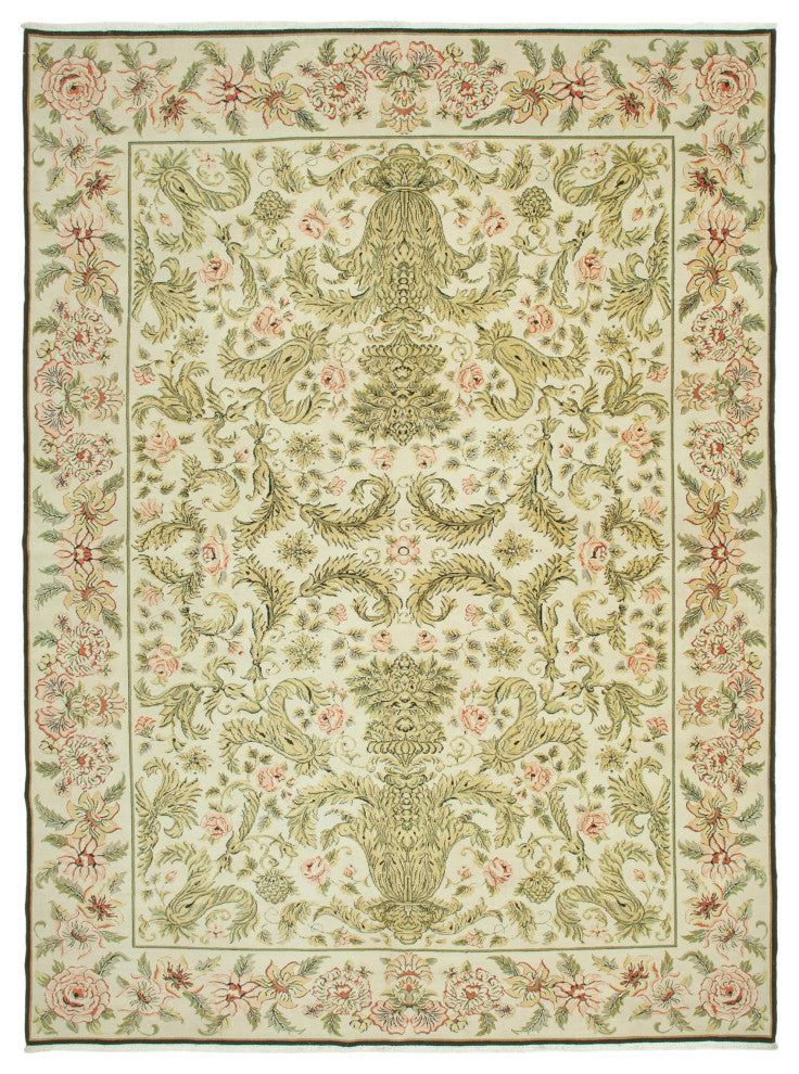Rug N Carpet - Handmade Oriental 10' 0" x 13' 7" One-of-a-Kind Large Oushak Rug