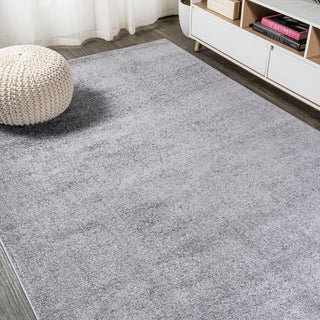 Haze Solid Low-Pile Runner Rug, Gray, 9 X 12