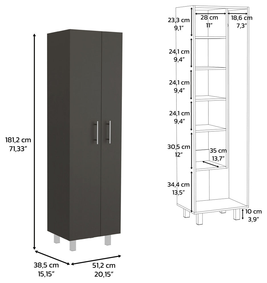 Bacoa Cleaning Cabinet, White, Black / White