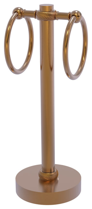 Vanity Top 2 Towel Ring with Twisted Accents, Brushed Bronze