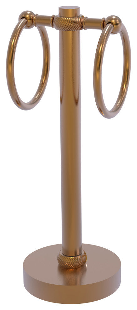 Vanity Top 2 Towel Ring with Twisted Accents, Brushed Bronze