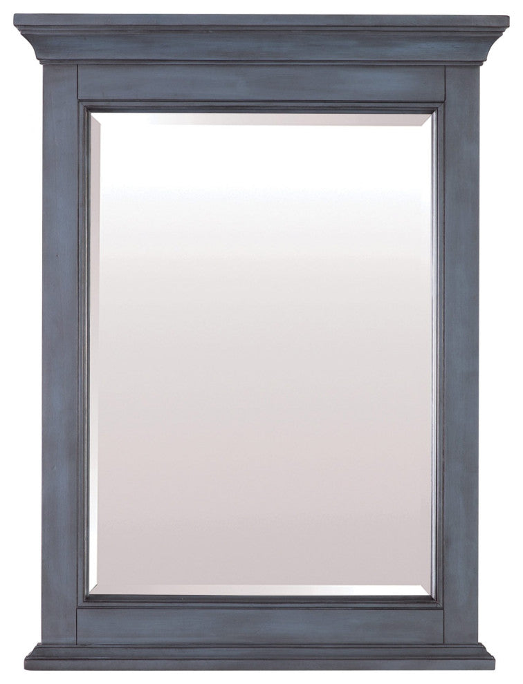 Framed Wall Mounted Bathroom Mirror, Blue Grey;, 24" X 32";
