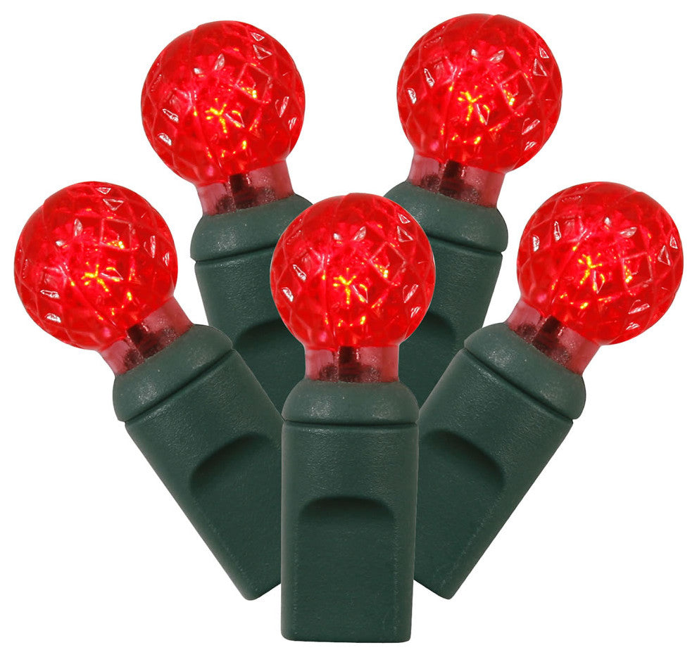 Vickerman X4G9103 100 Red G12 Led Single Mold Light On Green Wire