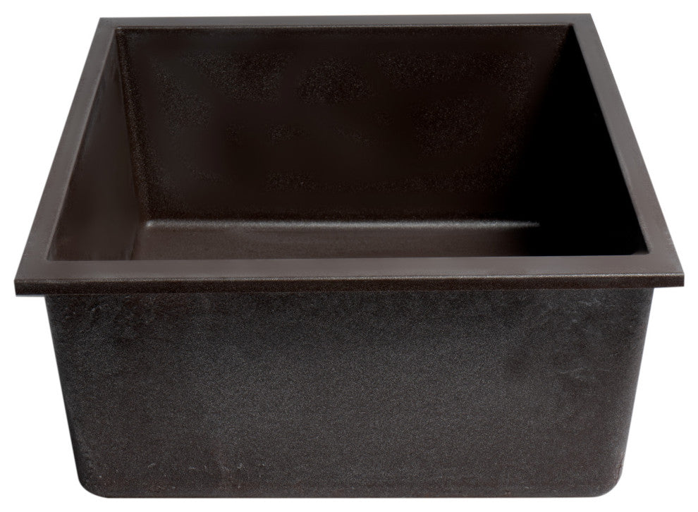 ALFI brand AB2420UM-C Chocolate 24" Single Granite Composite Kitchen Sink