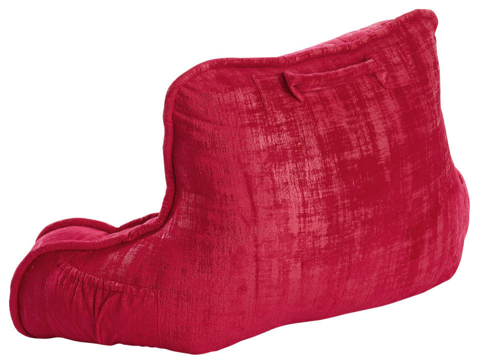 Textured Velvet DIY Bed Rest Cover and Inserts, Tango Red, 20"x18"x17"