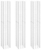vidaXL Gabion Walls Gabion Retaining Wall Garden Gabion Basket Cage 3 Pcs Metal