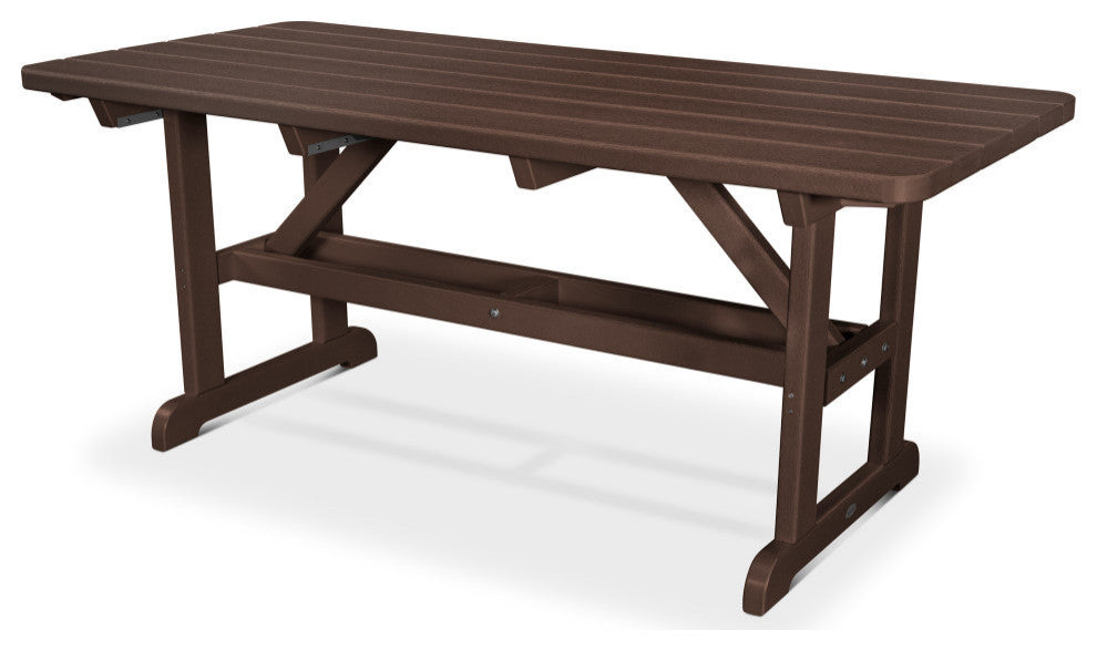 Polywood Park 33"x72" Harvester Picnic Table, Mahogany