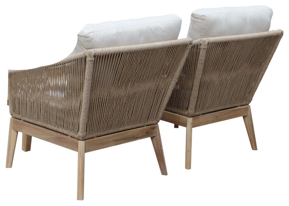 Benzara BM287734 Dexi 30" Patio Sofa Chair, Fade Resistant Fabric Cushions