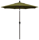 7.5' Bronze Push-Button Tilt Crank Aluminum Umbrella, Palm Pacifica