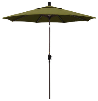 7.5' Bronze Push-Button Tilt Crank Aluminum Umbrella, Palm Pacifica