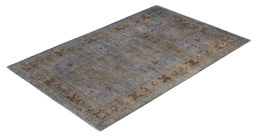 Overdyed One-of-a-Kind Hand-Knotted Area Rug Gray, 4' 10" x 7' 10"