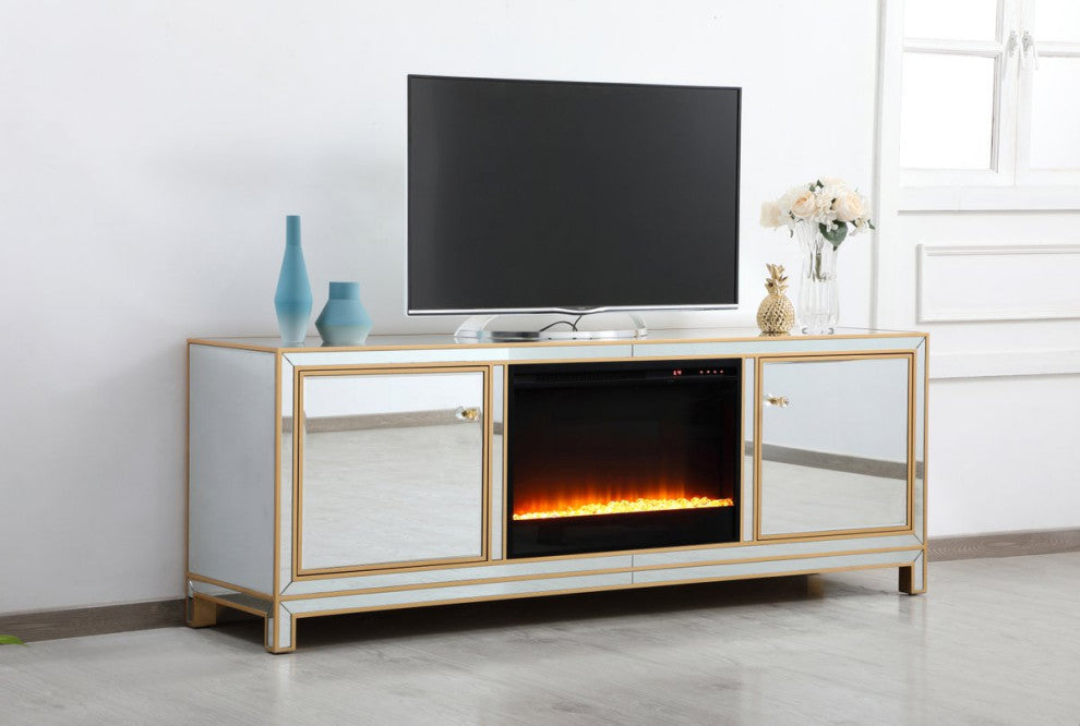 Elegant MF70172G-F2 Reflexion 72" Mirrored Tv Stand
