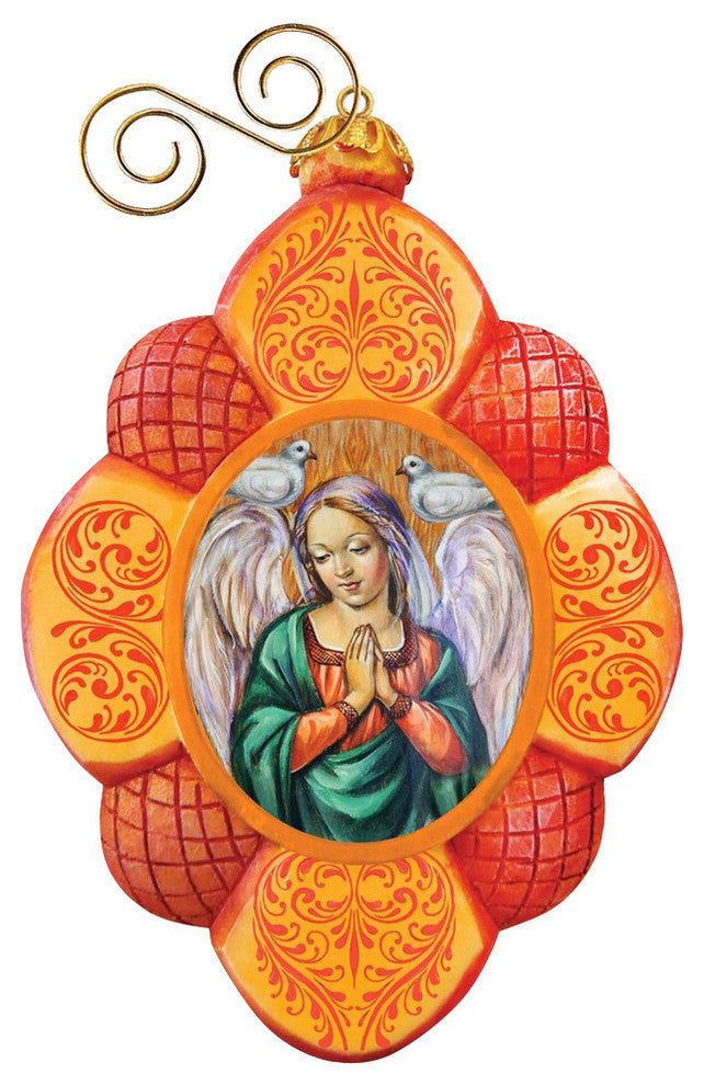 Hand Painted Virgin Mary Scenic Ornament