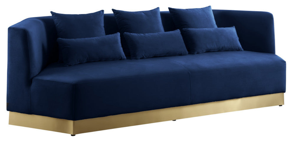 Marquis Velvet Upholstered Set, Navy, Sofa
